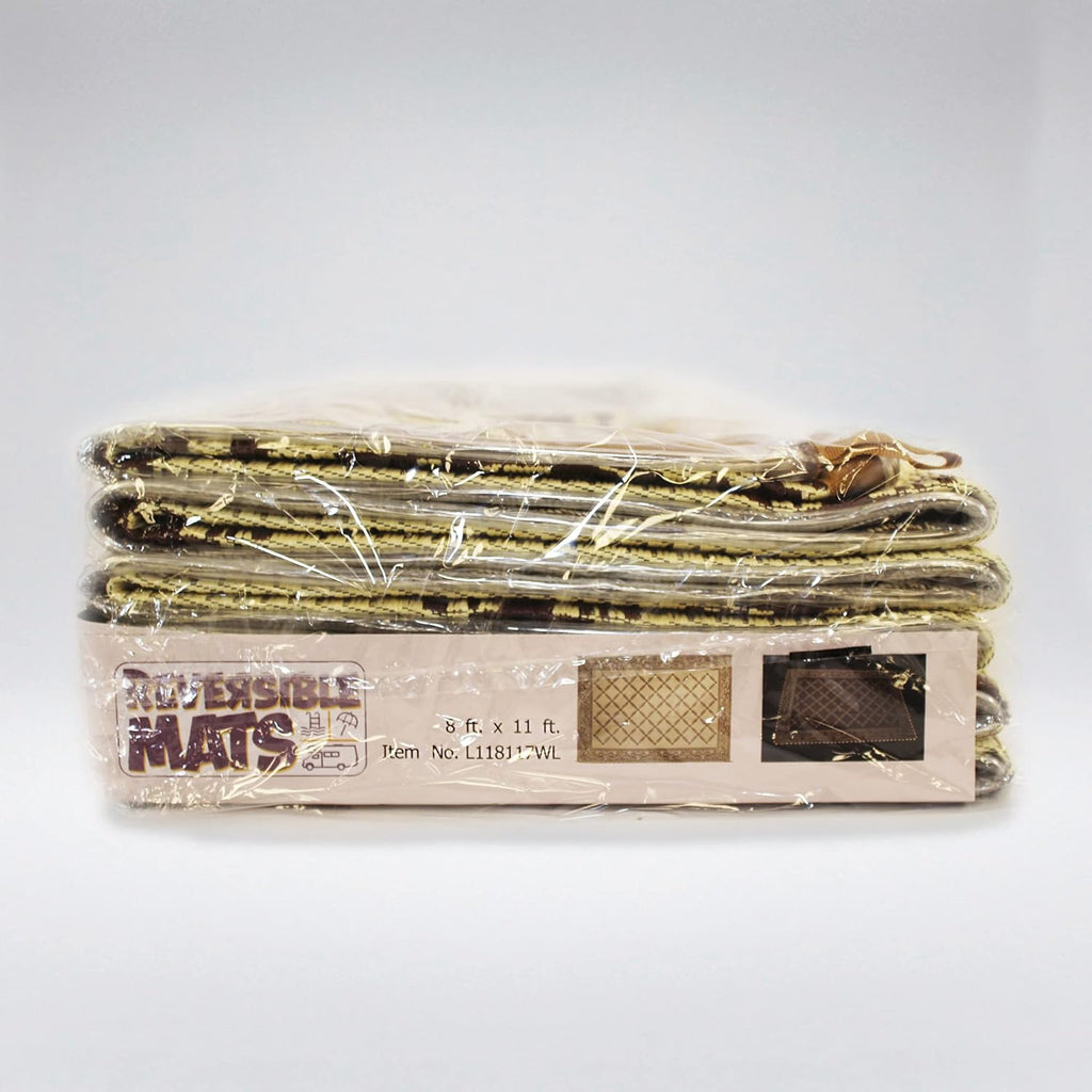 Brown Beige 8-Feet x 11-Feet Reversible Outdoor Mat I1223