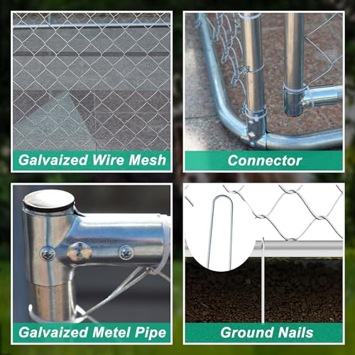 13.1x7.5x7.6 FT Galvanized Steel Dog Kennel with Waterproof Cover M673