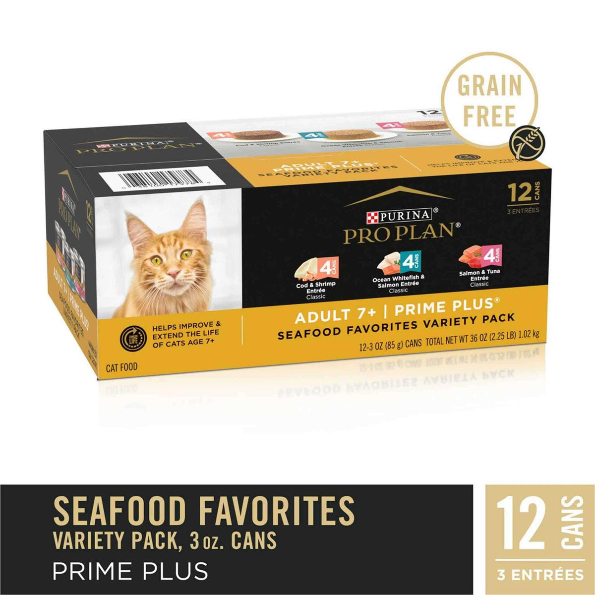 Grain-Free Senior Pate Seafood Favorites Wet Cat Food Variety Pack P7435