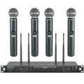 Quad Channel Wireless Microphone System with 4 Handheld Dynamic Microphone Q71763