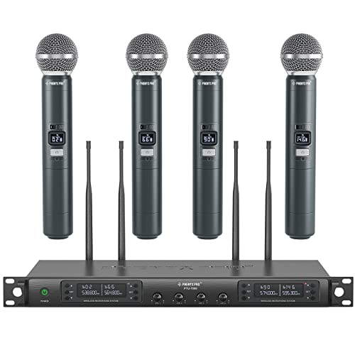 Quad Channel Wireless Microphone System with 4 Handheld Dynamic Microphone Q71763