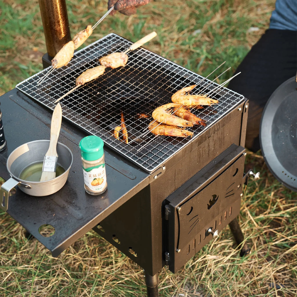 Portable Foldable Wood Burning Camp Tent with Chimney Y434