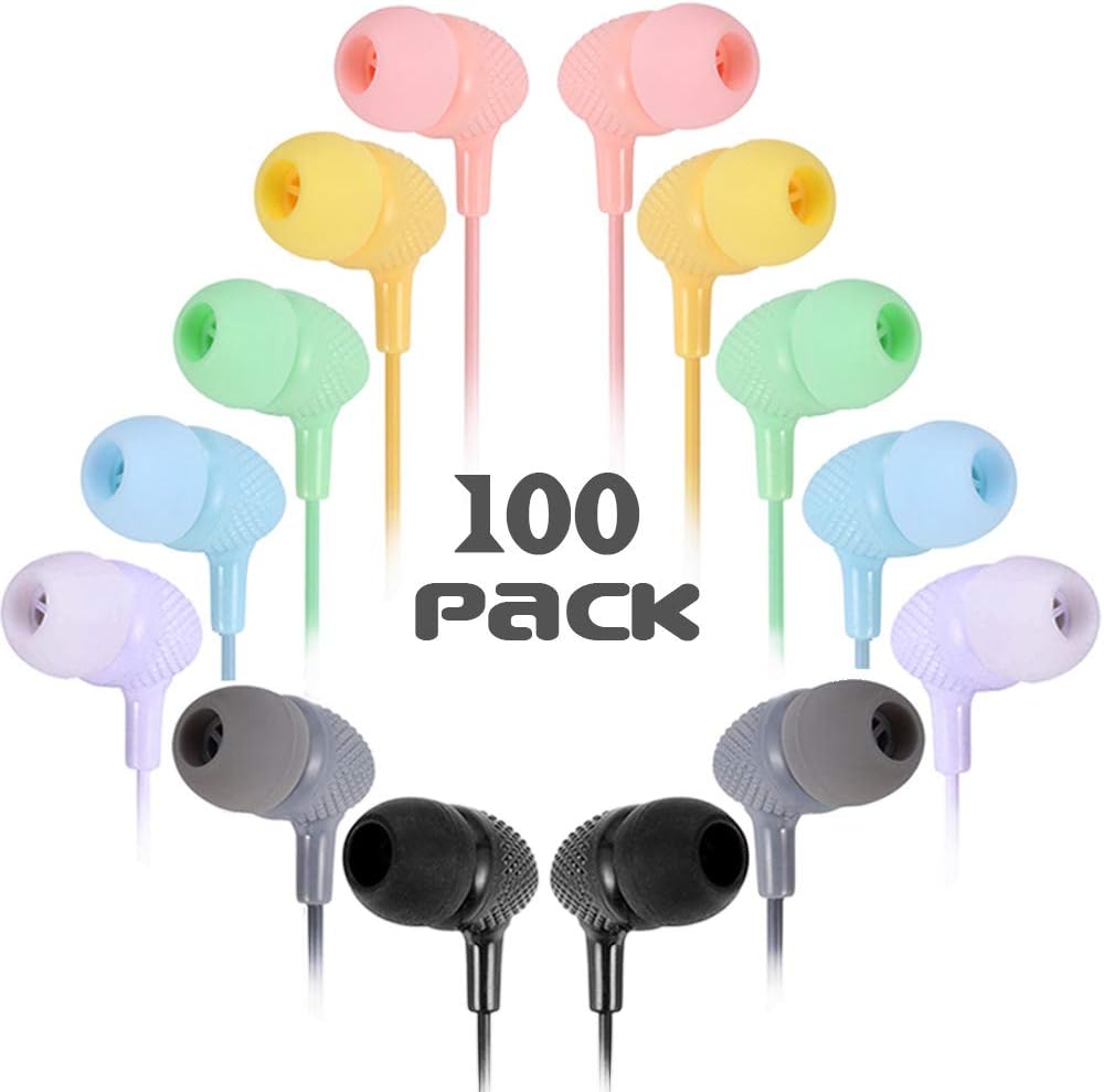 Kids Earbuds 100 Pack Macaron Colors V91746