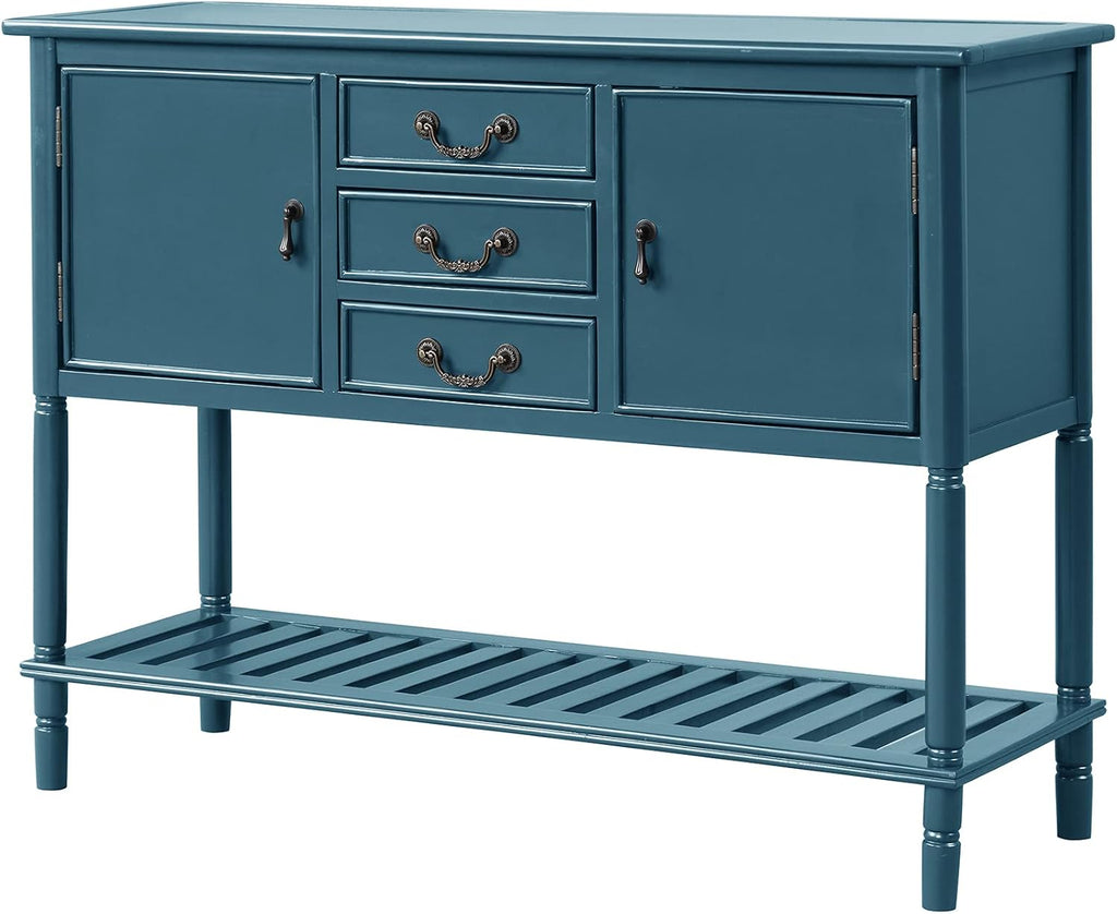 Solid Wood Console Table with 3 Drawers, 2 Cabinet and 1 Shelf N686668