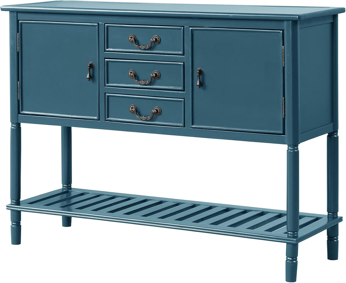 Solid Wood Console Table with 3 Drawers, 2 Cabinet and 1 Shelf N686668