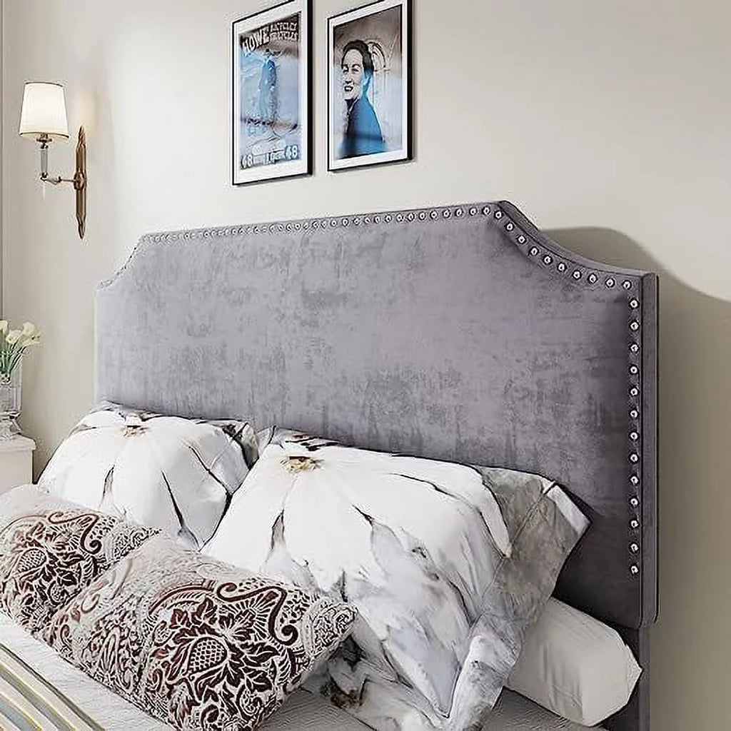 King Size Velvet Upholstered Platform Bed Frame with 4 Storage Drawers and Headboard X447248