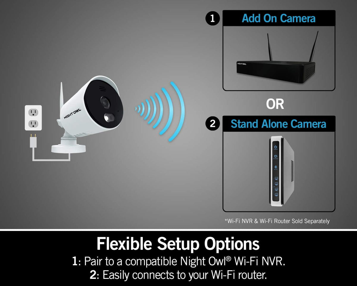 1080p HD Wi-Fi Indoor/Outdoor Camera with Night Vision, 2-Way Audio, 2-Pack O638