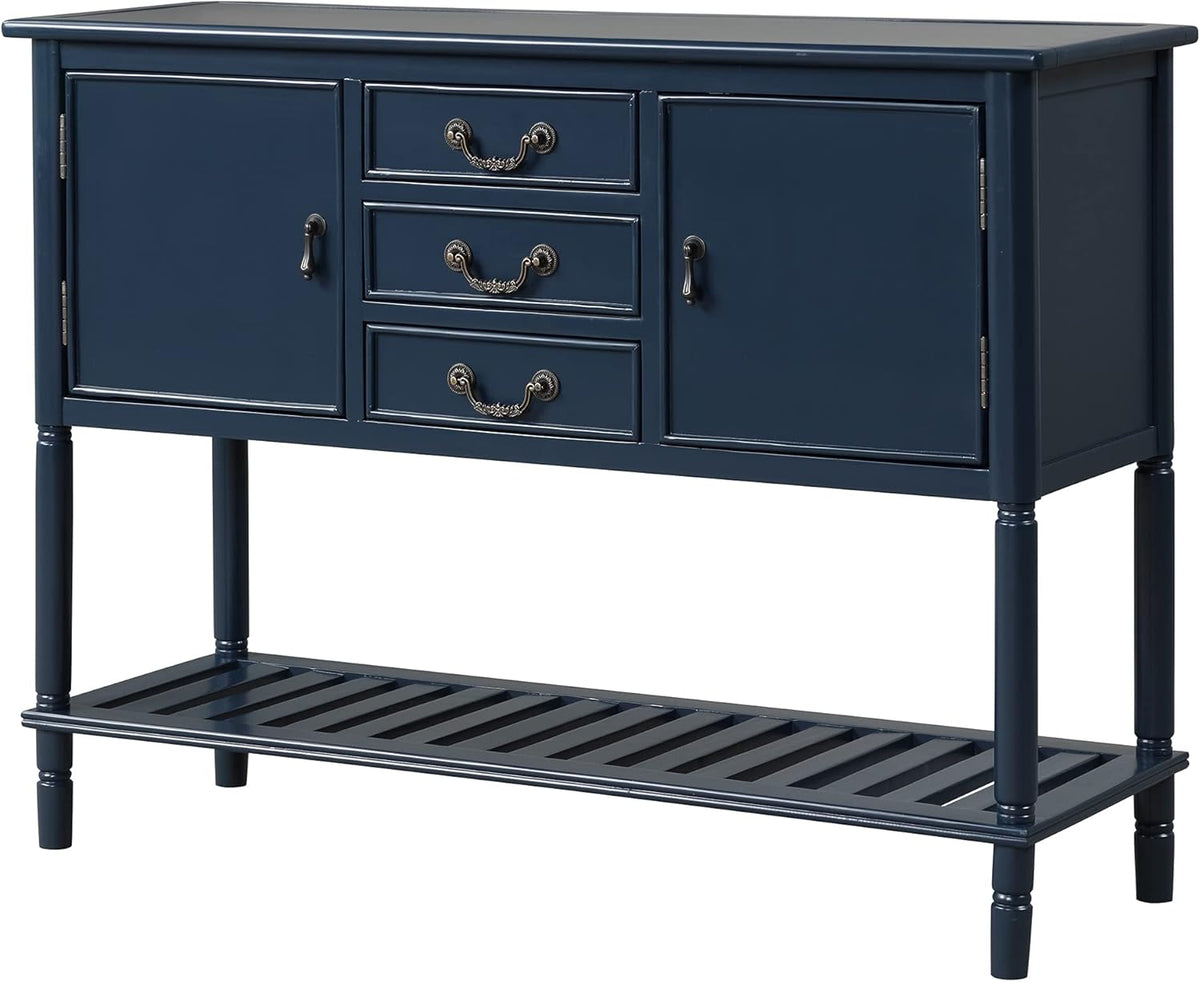 Solid Wood Console Table with 3 Drawers, 2 Cabinet and 1 Shelf N686668