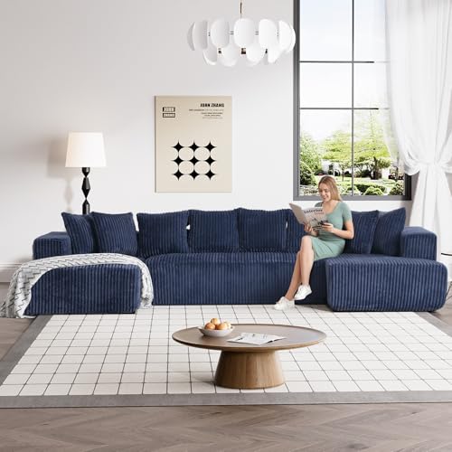 Black Corduroy Memory Foam Modular Sectional Sofa U526