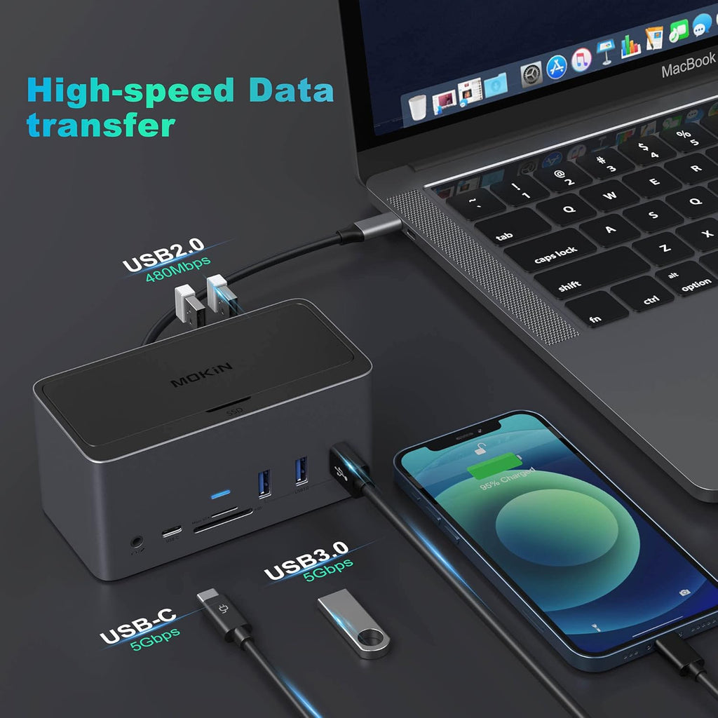 18in1 USB C Docking Station with SSD Enclosure J2857