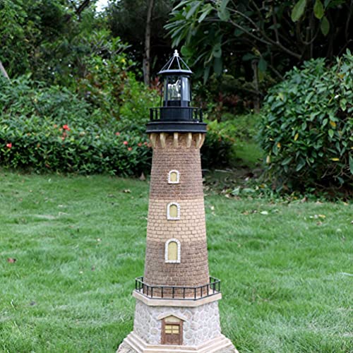 LED Solar Revolving Lighthouse Lamp O57422