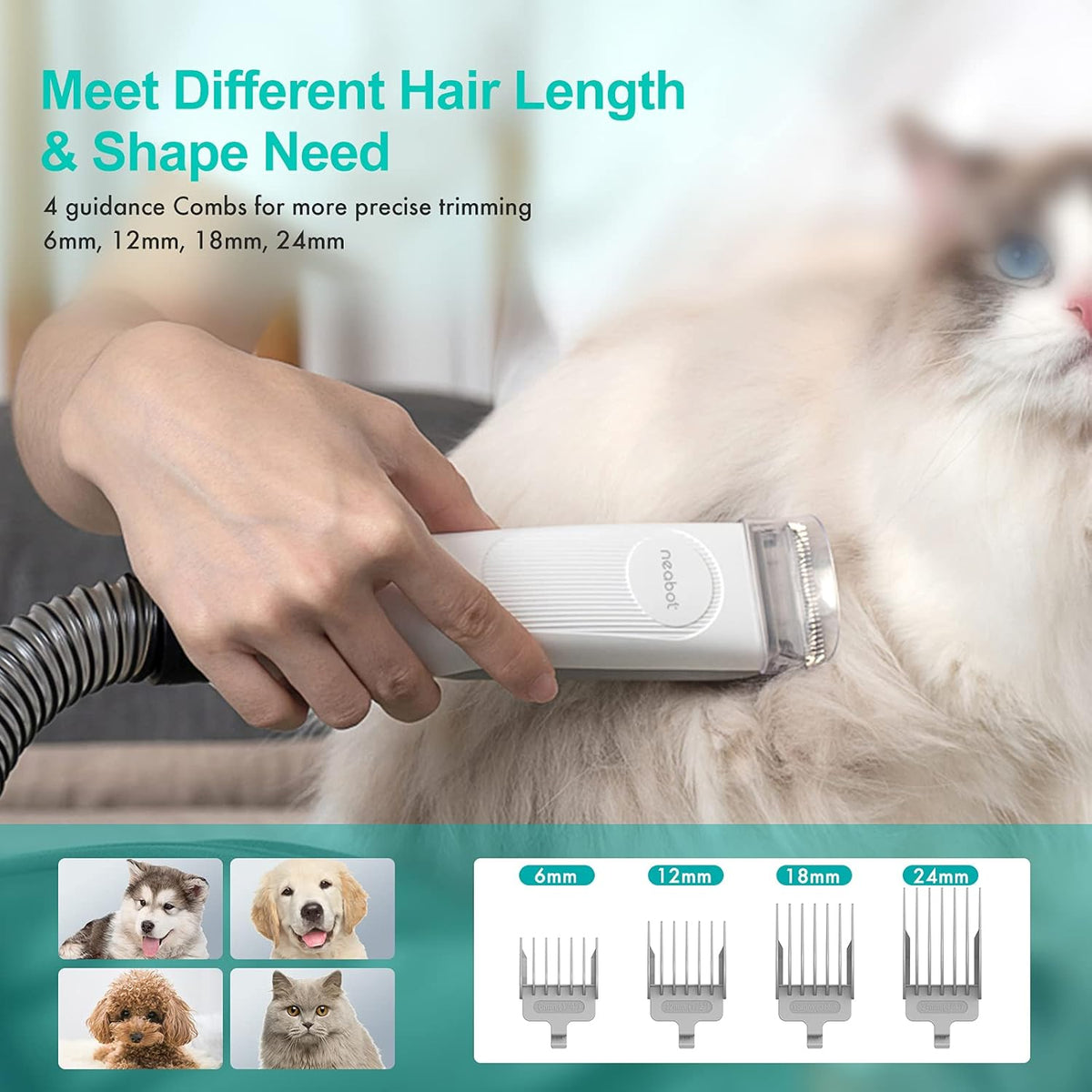 Pet Grooming Kit & Vacuum Suction with 5 Grooming Tools G590