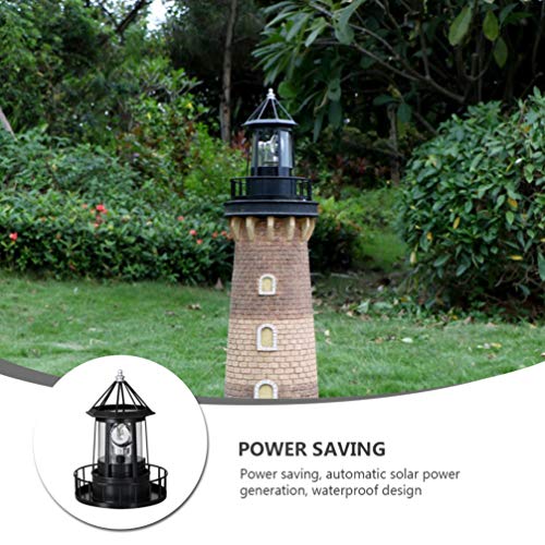 LED Solar Revolving Lighthouse Lamp O57422
