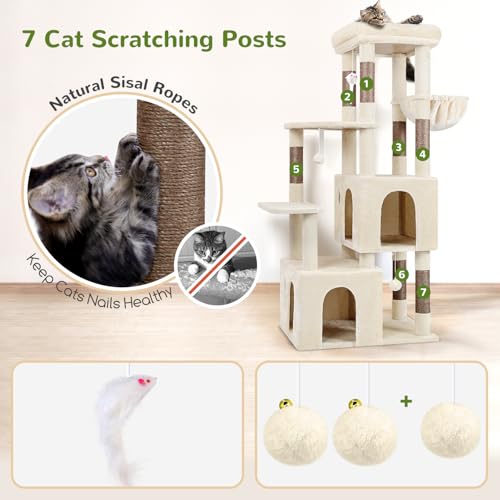 Light Grey Heavy Duty Cat Tree with Scratching Post N607