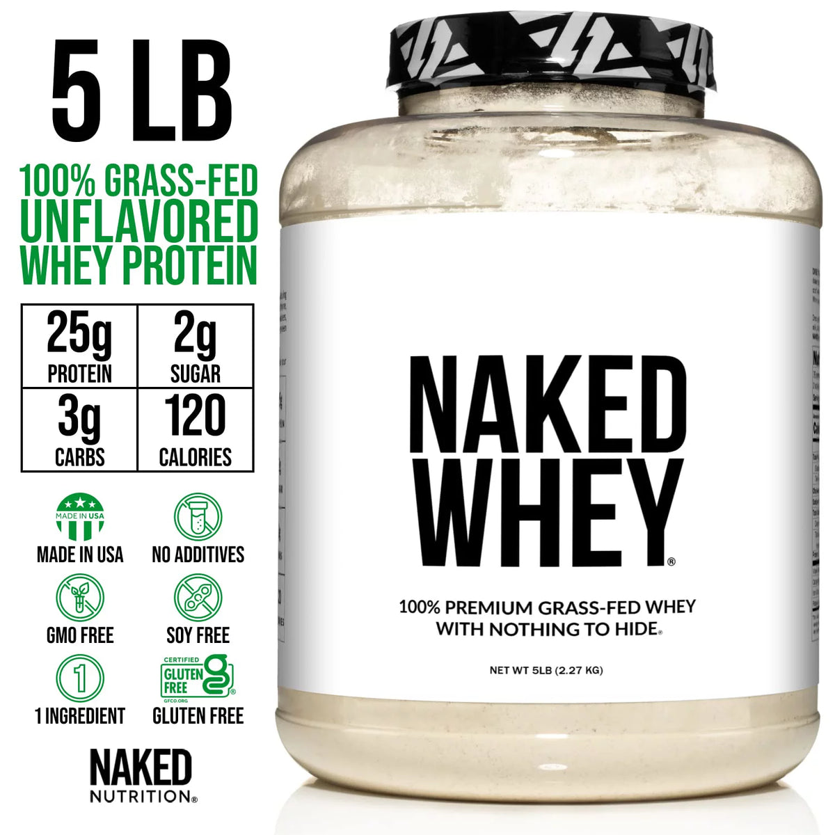 5LB Unflavored Grass Fed Whey Protein Powder P29463