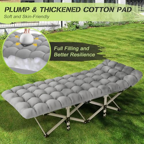Grey Folding Camping Cot with Carry Bag T350645
