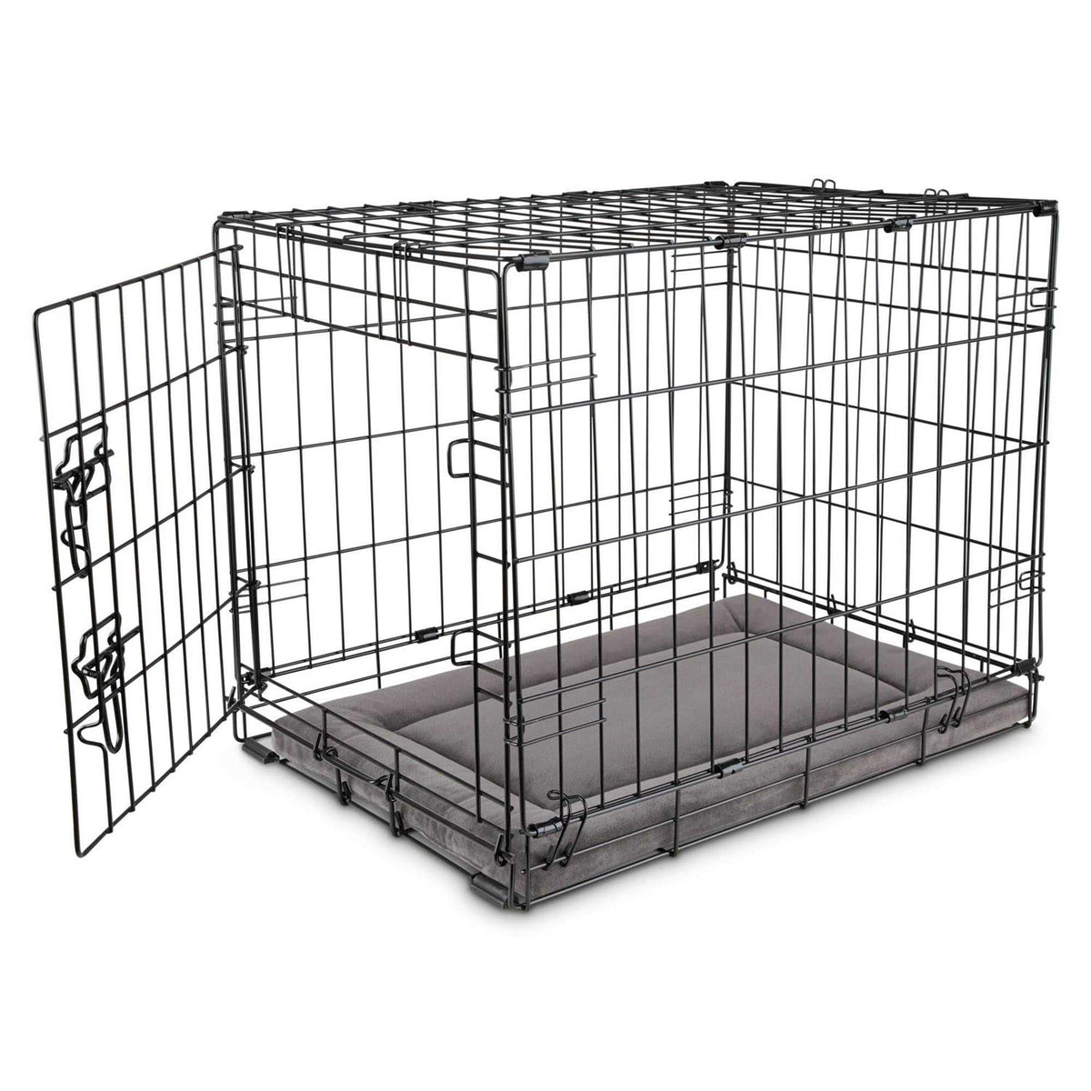Dark Grey Velvet Dog Crate Mat and Pet Bed C97916