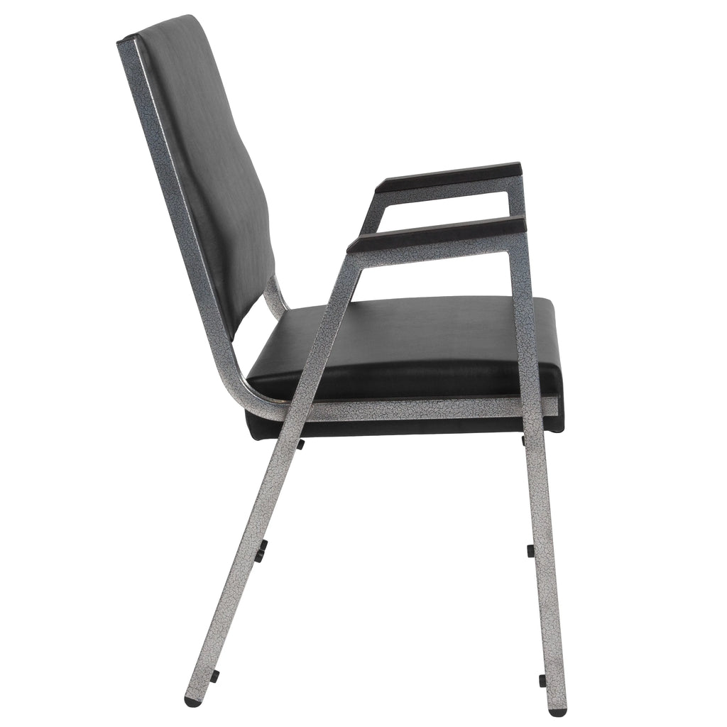 Black Vinyl Bariatric Medical Reception Arm Chair D35806