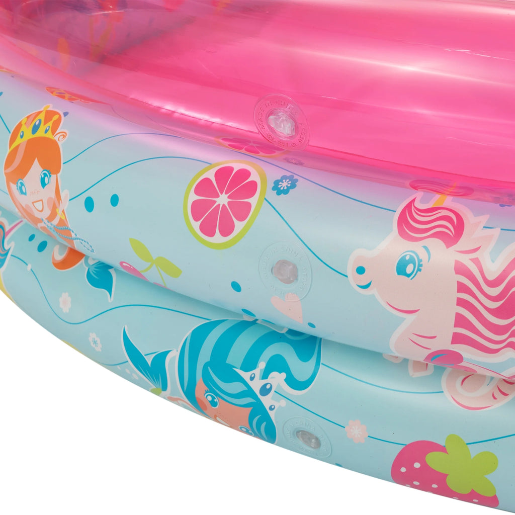 Round Inflatable 3-Ring Kiddie Splash Play Pool Pink I864434