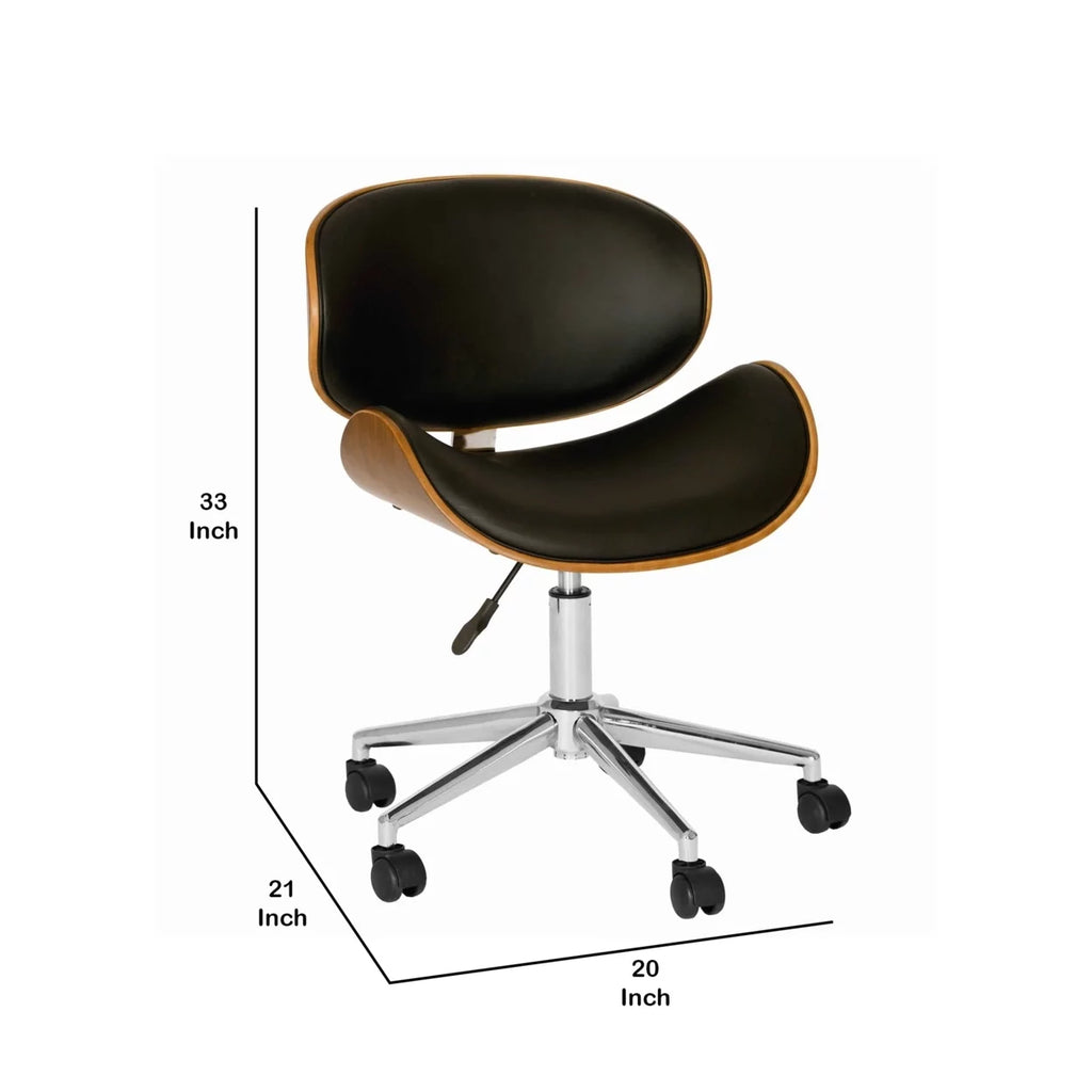 Brown and Black Swivel Office Chair N601872