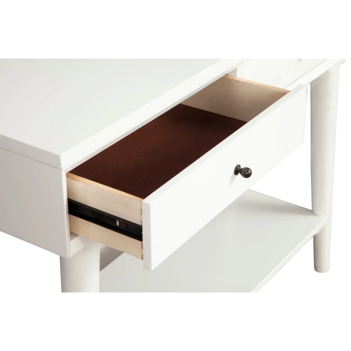 White Console Table with 2 Drawers and Angled Legs R781297