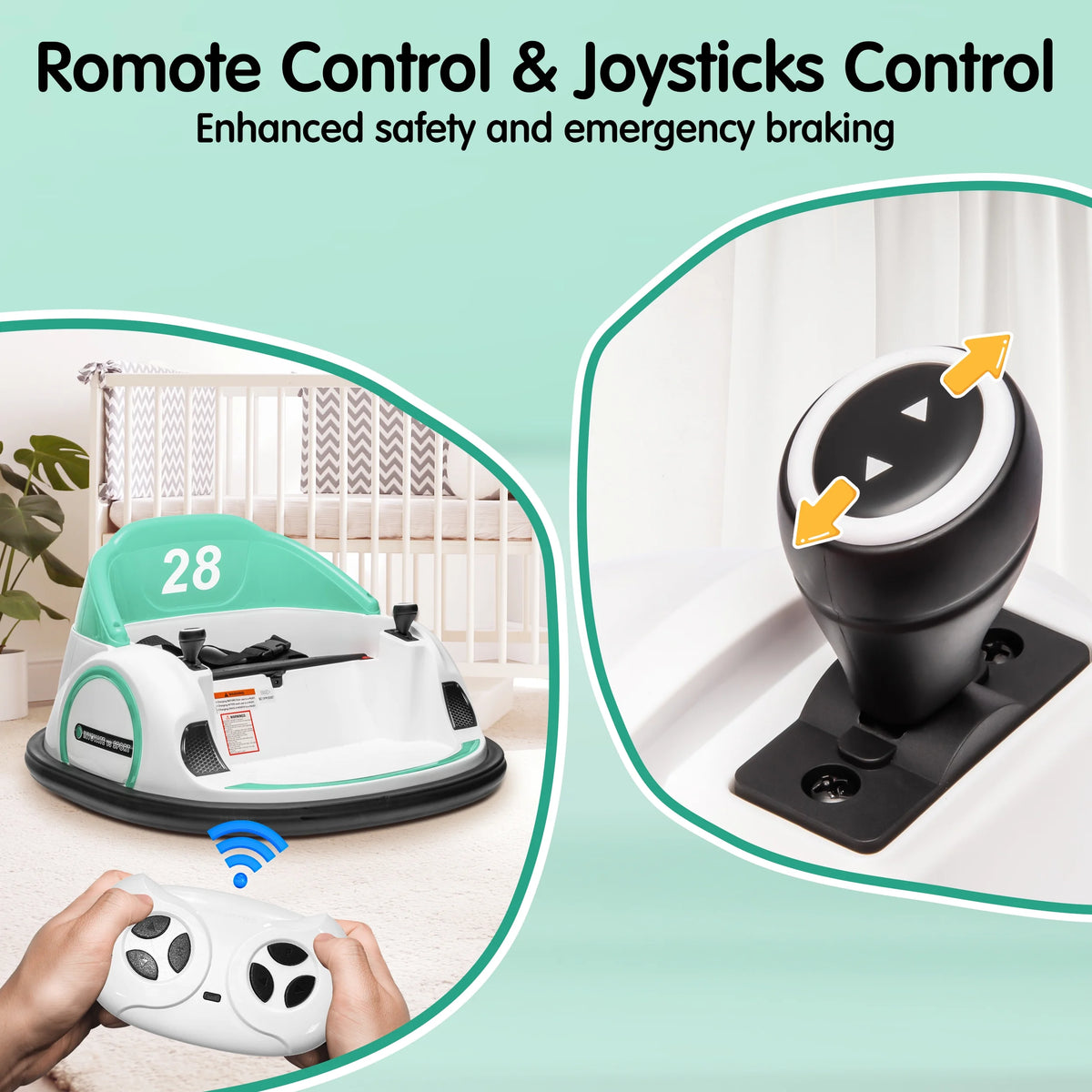 12V Bumper Car for Kids with Remote Control D9353