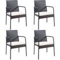 4 Pc Wicker Rattan Patio Dining Chairs W559