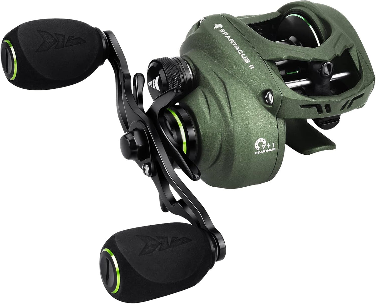6oz Ultralight Baitcasting Fishing Reel, 17.6 LB Carbon Fiber Drag, 7.2:1 Gear Ratio, Pack of 2 J15320