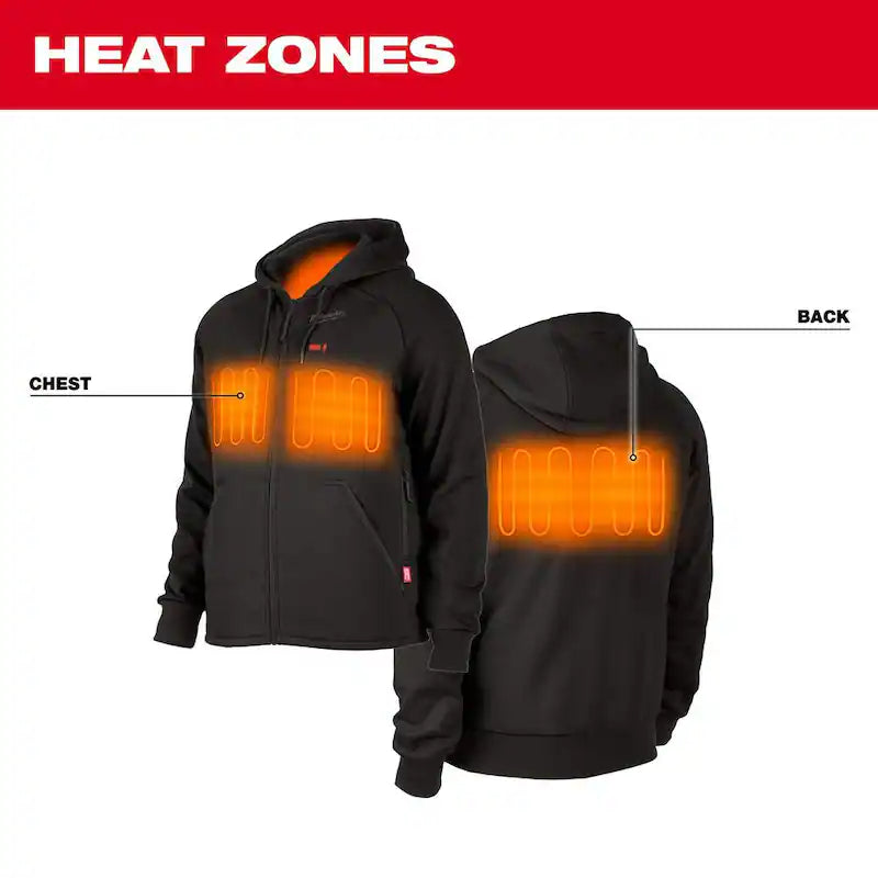 Men's 2X-Large Black Heated Jacket Hoodie E2049