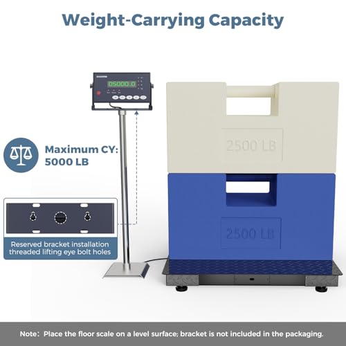 24"x24" 2500 lb Black Digital Industrial Floor Scale Y1350