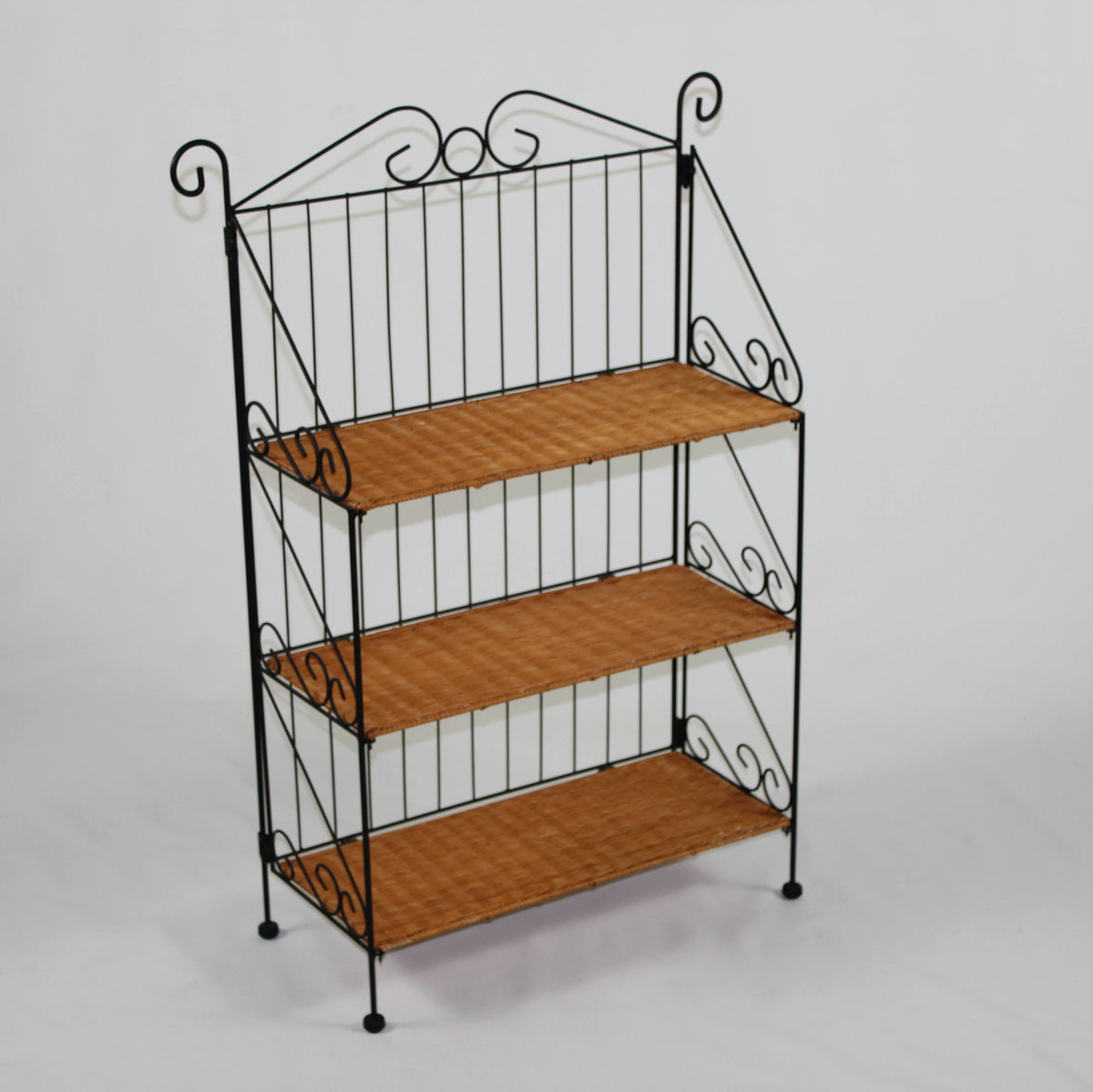3 Tier Wicker Metal Bookcase U819228