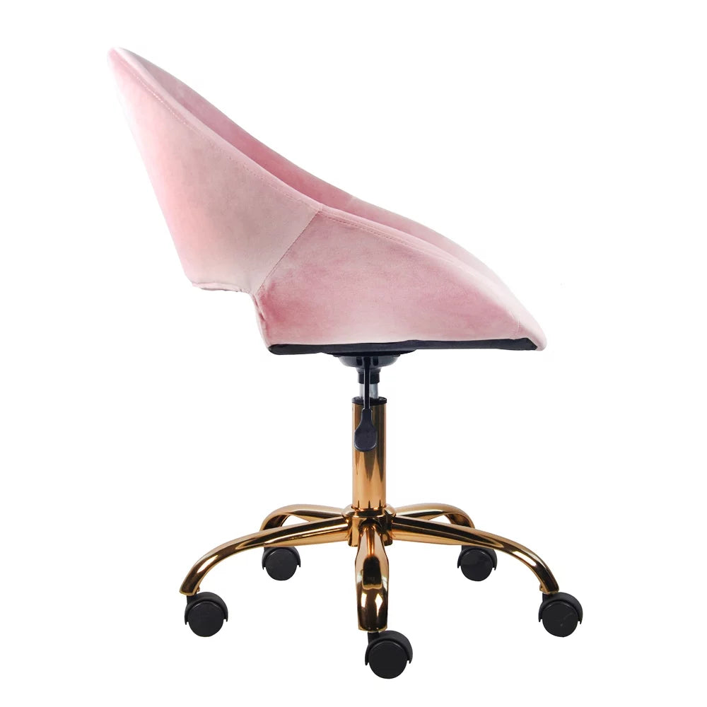 Pink Faux Fur Adjustable Swivel Vanity Chair A233