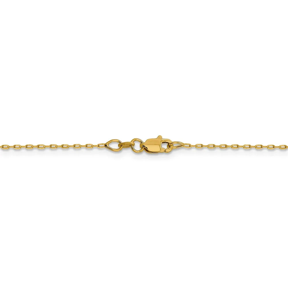 14kt Yellow Gold 18 inch Diamond Cut Cable Chain F65620