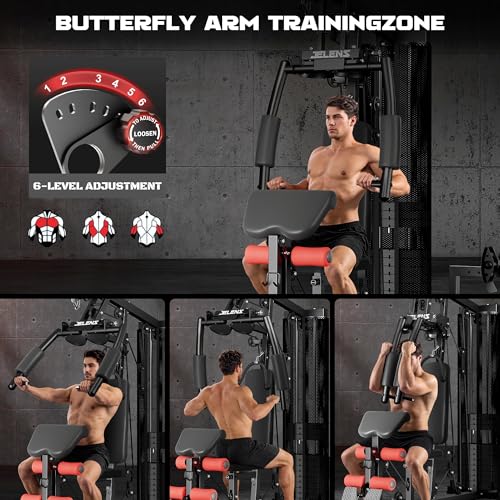 Multifunctional Home Gym with 150LBS Weight Stack J296767