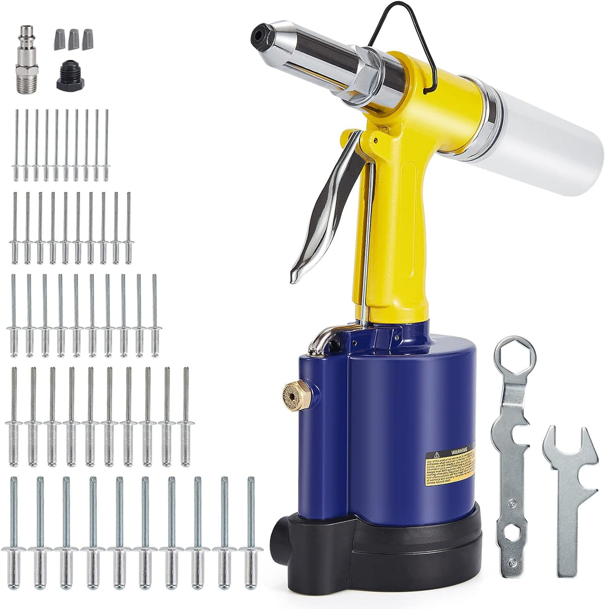 Pneumatic Air Riveter with 50pcs Open End Blind Rivet, Pack of 2 D72437