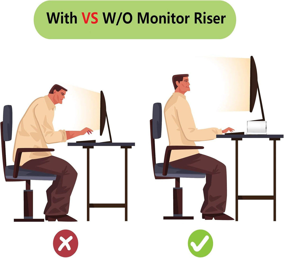 Acrylic Transparent Corner Computer Monitor Stand Riser 2 Pack 20” and 15” DIY Desktop Stand Riser Organizer with Anti-Slip Case C448