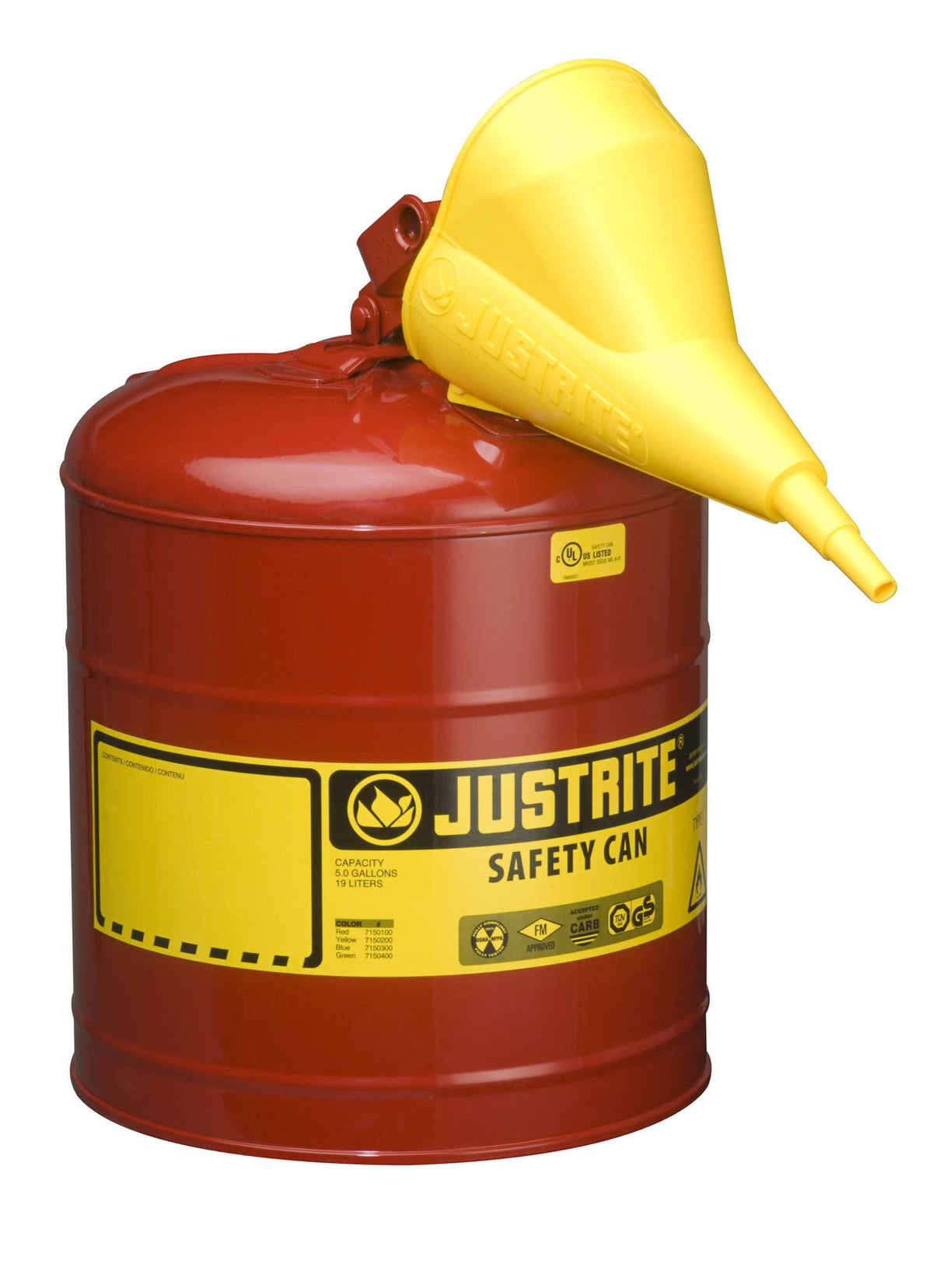 Red Type I Safety Can with Funnel - 5 Gallon O1375