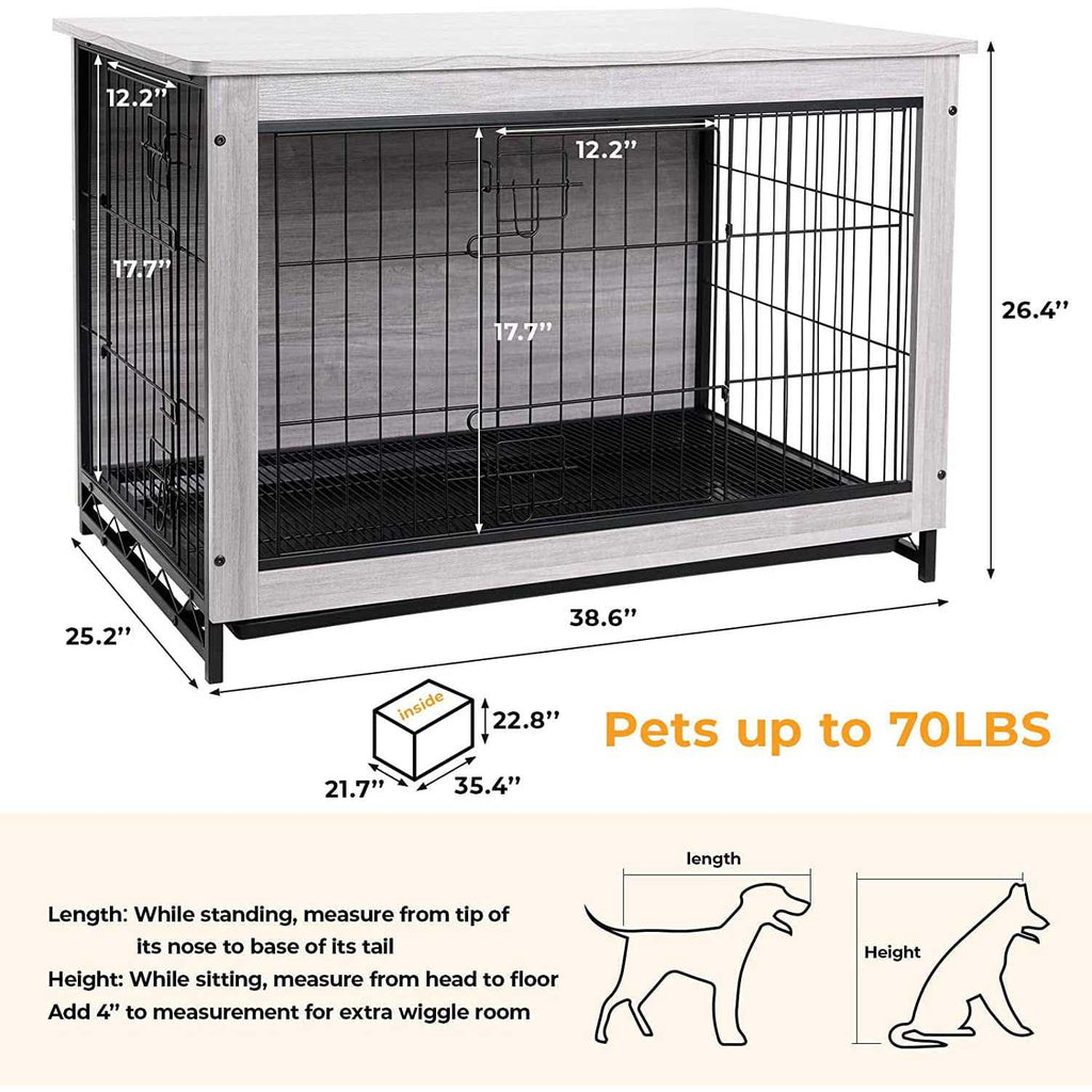 Wooden Dog Crate End Table D4384