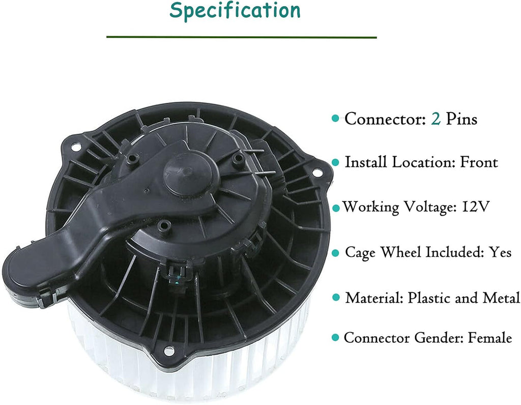 A/C Heater Blower Motor Fan Assembly Pack of 2 C681