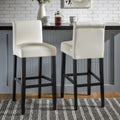 White Set of 2 Bar Stool Z354
