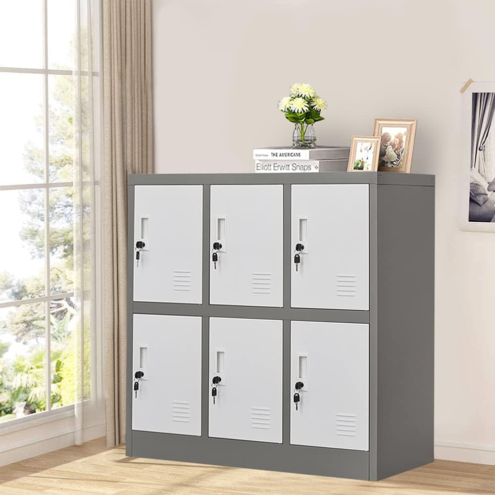 6 Doors Metal Locker Cabinet with Lock V106287