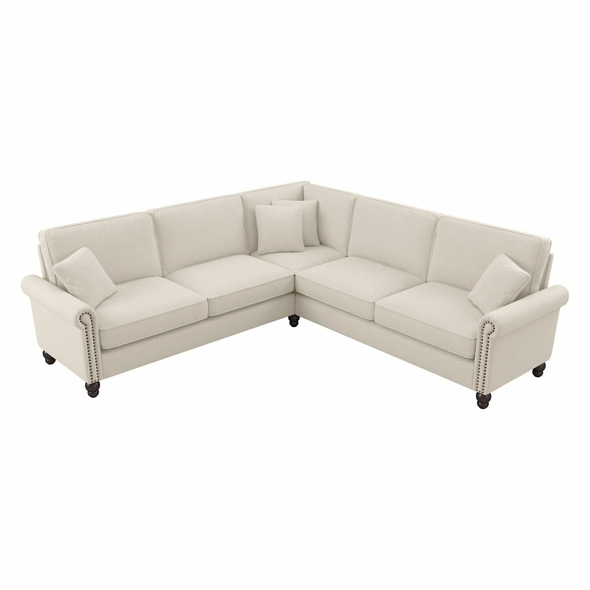 Cream Herringbone L Shaped Sectional Couch L875