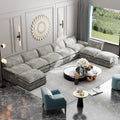 Gray Oversized Modular Sectional Sofa with Ottomans M37733