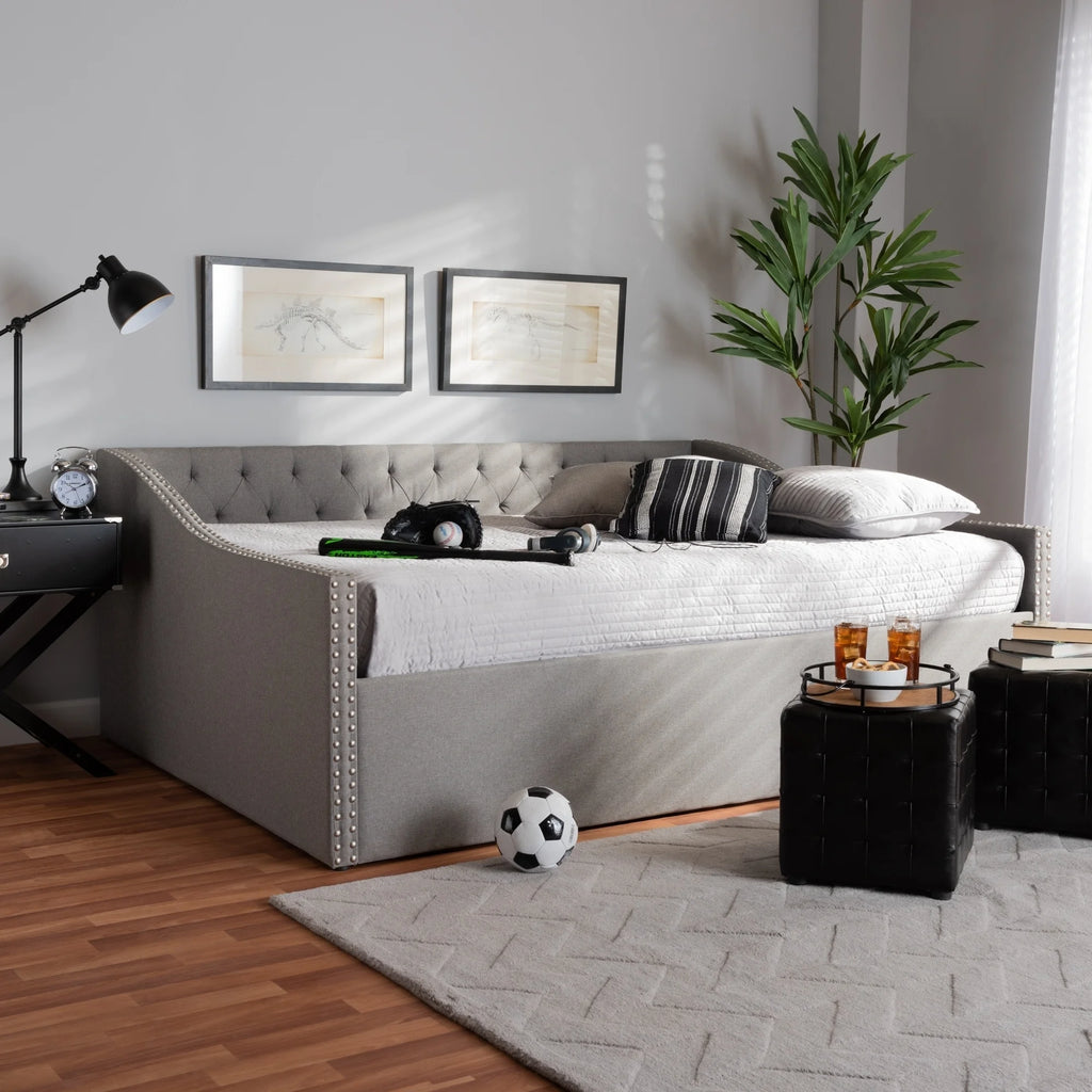 Upholstered Daybed Beige Full E239525