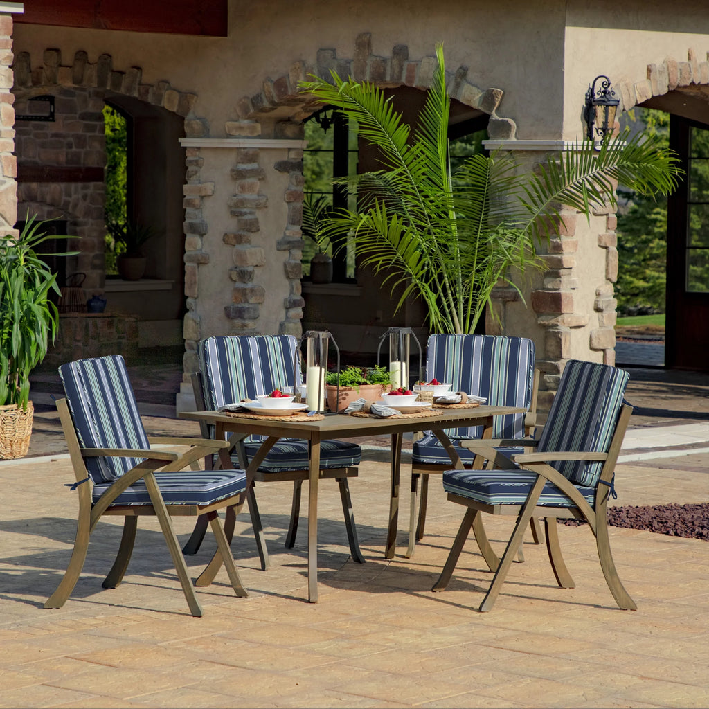 Sapphire Aurora Blue Stripe Outdoor Chair Cushion J165572