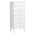 White 6-Drawer Laminated Composite Wood Tall Chest I55203