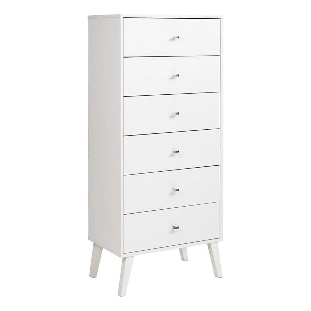 White 6-Drawer Laminated Composite Wood Tall Chest I55203
