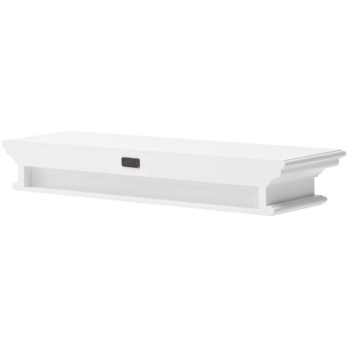 Modern Wood Extra Long Floating Wall Shelf in Pure White V45521