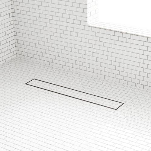 Brushed Stainless Steel Linear Shower Drain with Flange W96668