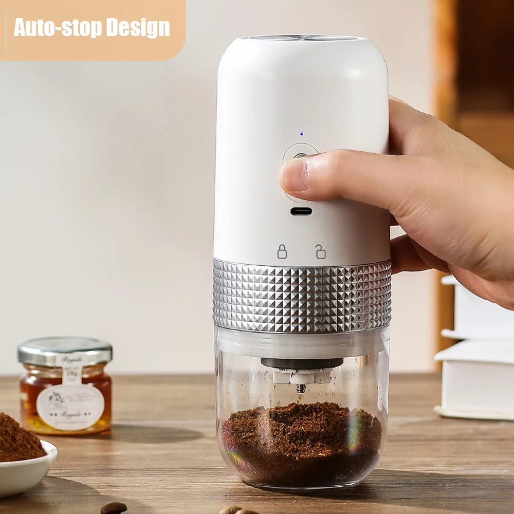 Portable Electric Burr Coffee Grinder 13W 200ml USB Rechargeable Adjustable D716508